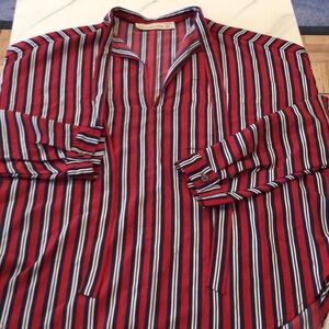 Abercrombie and Fitch maroon, white, and navy striped blouse, XS